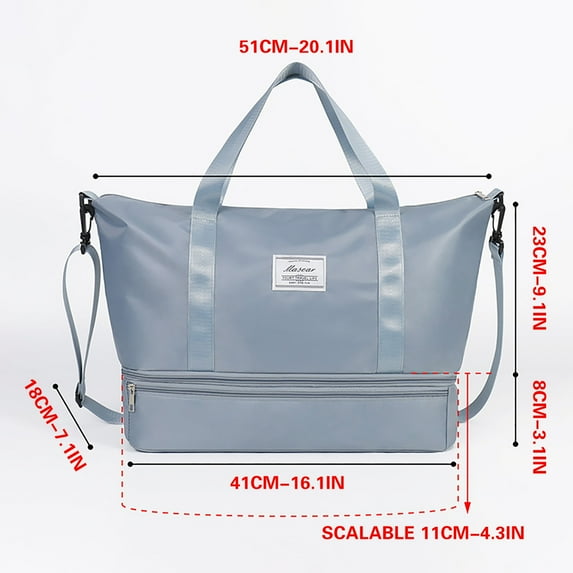 LACKUST Foldable Travel Bag, Shoe Compartment, Short Distance, Storage, Hangable, Business,Blue