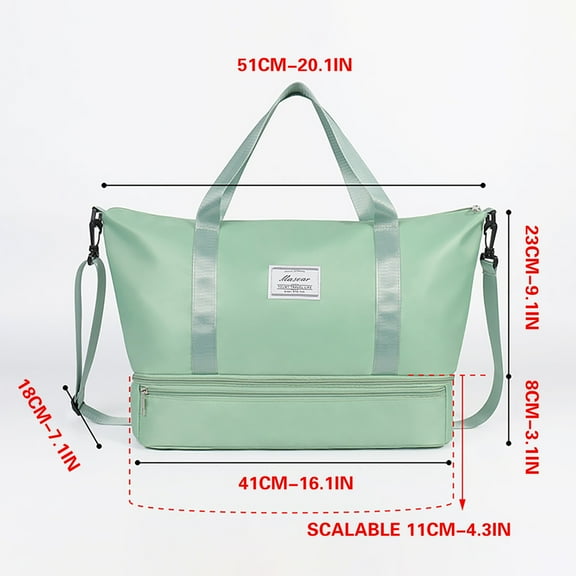 LACKUST Foldable Travel Bag, Shoe Compartment, Short Distance, Storage, Hangable, Business,Green