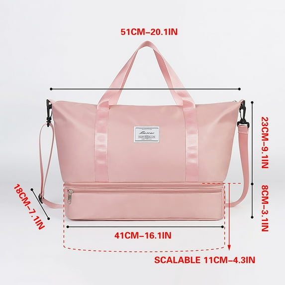 LACKUST Foldable Travel Bag, Shoe Compartment, Short Distance, Storage, Hangable, Business,Pink