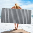 thumbnail image 1 of LACKUST Gray Striped Beach Towel - Jumbo Quick-Dry Towel for Beach Vacations and Outdoor Adventures, 35.43x70.86 Inches, 1 of 7