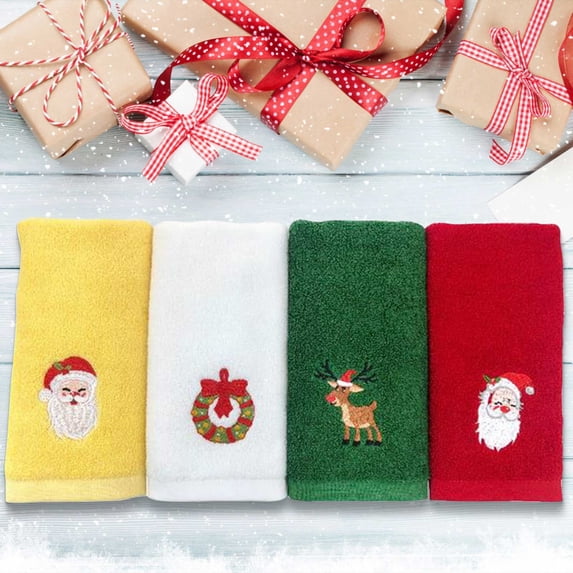 LACKUST Hand Towels for Bathroom,Merry Christmas Towel Set - Embroidered Hand Towels for a Cozy Christmas Bathroom Ambiance,As Show