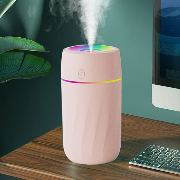 LACKUST Humidifiers for Bedroom,Colored Light USB Humidifier - Silent Cool Mist for Bedroom, Office, Plants - Easy Clean,Pink