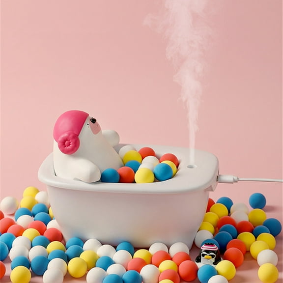 LACKUST Humidifiers for Bedroom,Cute Bear Bathtub Style Humidifier, Mini Desktop for Home, Bedroom, Dorm, and Office,Multicolor