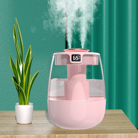 LACKUST Humidifiers for Bedroom,USB Humidifier with Humidity Display, Quiet Cool Mist for Bedroom and Office, Easy Cleaning,Pink