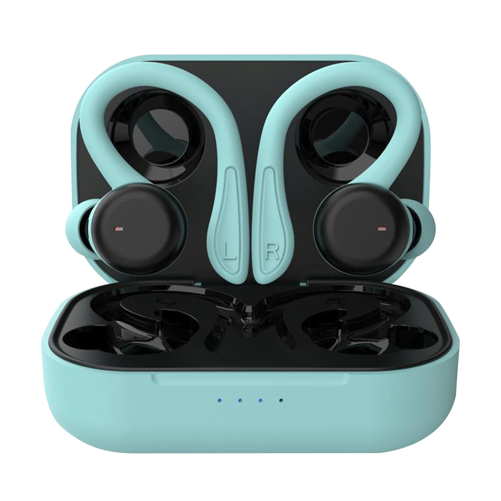 LACKUST IPX6 Earhook Bluetooth Earphones,Clearance Noise Cancelling Bluetooth Headphones for Kids,Strong Bass for Running and Sports,Blue
