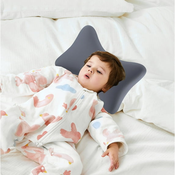 LACKUST Ice Silk Home Office Duple-Use Memory Foam Recliner Small Pillow - Neck Headrest Chair Pillow, Car Seat Cervical Pillow Cushion, Neck Protection,Gray