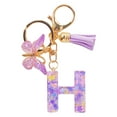 thumbnail image 1 of LACKUST Initial Letter Keychains for Women,Clearance Keychains Rings for Keys for Men Women for Car,Purple Tassel Design,Purple, 1 of 4