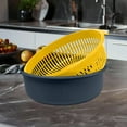 thumbnail image 1 of LACKUST Large 10 Inch Plastic Colander - BPA Free Fruit and Vegetable Strainer, Double Layer Sink Drain Basket for Kitchen, Dishwasher Safe Blue, 1 of 6