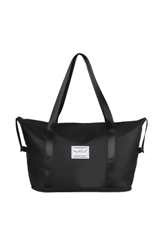 Large Travel Tote, Expandable Gym Tote, Carry On, Overnight, Trolley Sleeve, Wet Pocket, For Women,Black