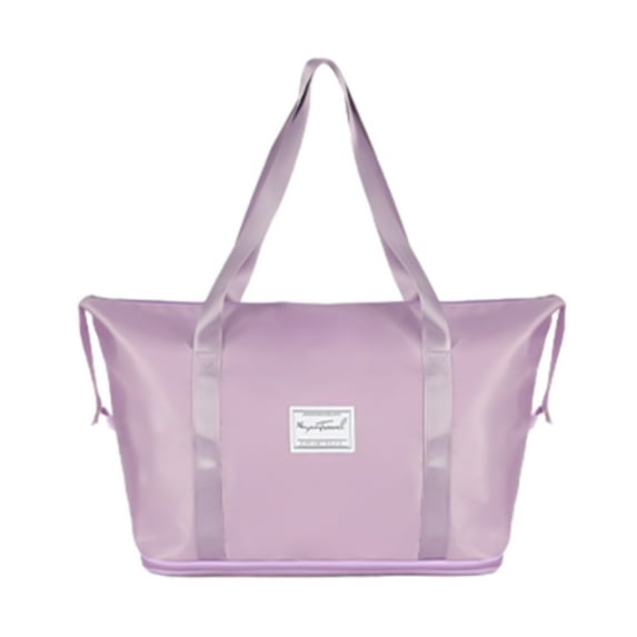LACKUST Large Travel Tote, Expandable Gym Tote, Carry On, Overnight, Trolley Sleeve, Wet Pocket, For Women,Purple