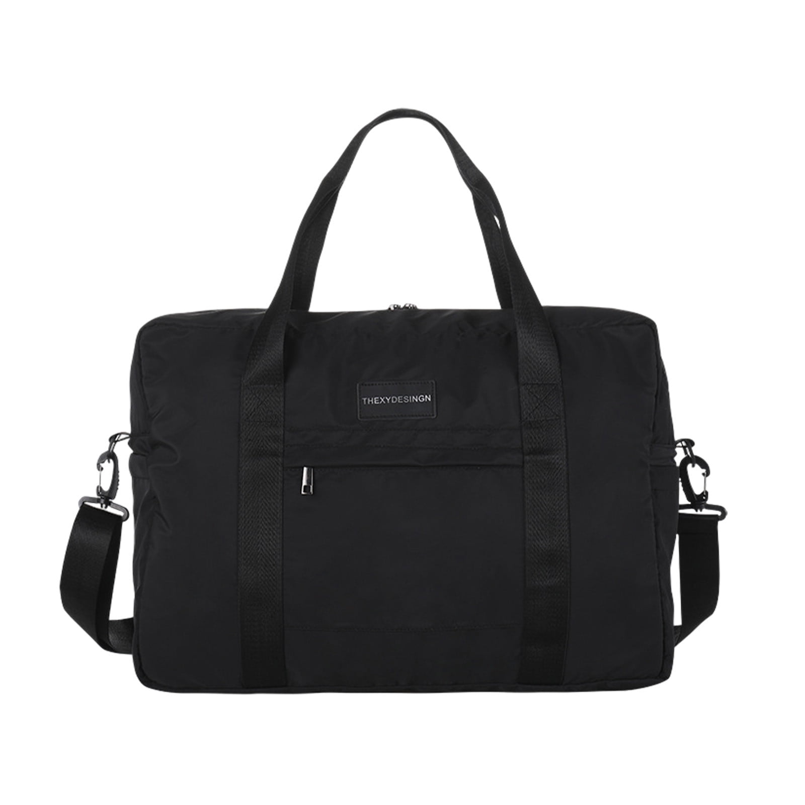 LACKUST Large Travel Tote, Expandable Gym Tote, Carry On Overnight, Trolley Sleeve, Wet Pocket, Travel Duffel Bags,Black