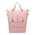 thumbnail image 1 of LACKUST Large Travel Tote, Expandable Gym Tote, Carry On Overnight, Trolley Sleeve, Wet Pocket, Travel Duffel Bags,Pink, 1 of 8