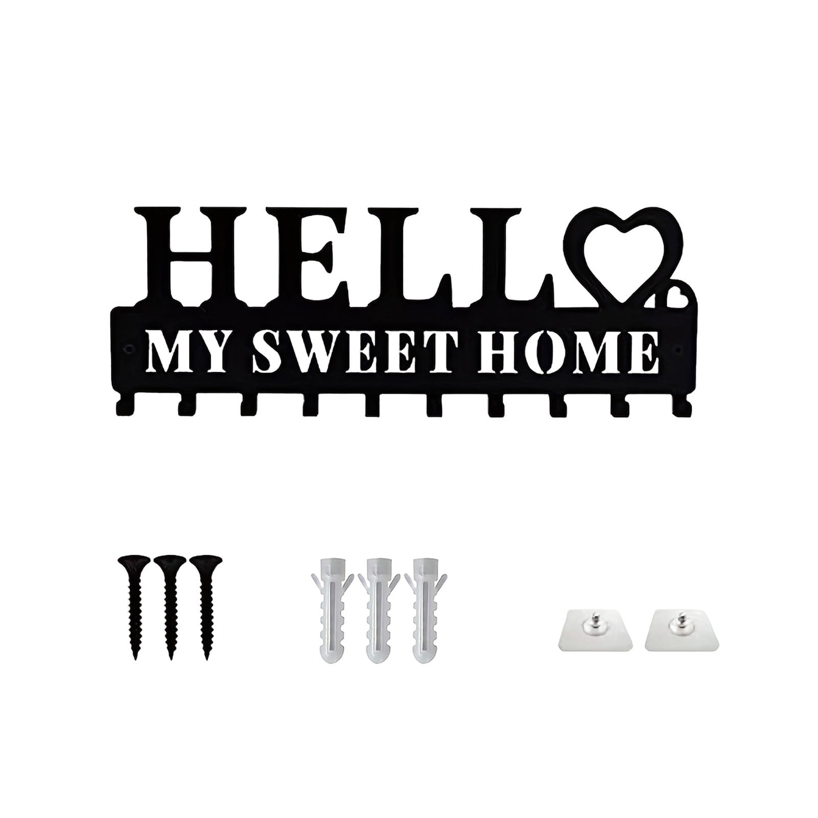 LACKUST Living Ornament Key Hooks Clearance,Keys for Wall Black Metal ...
