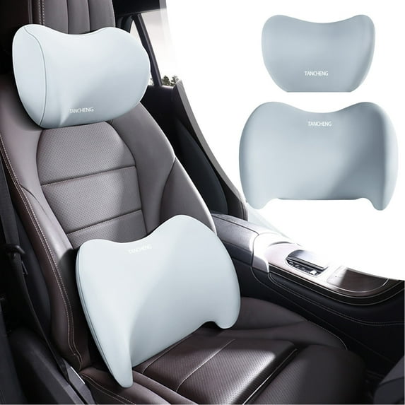 LACKUST Lumbar Pillows - Headrest Pillow, Lumbar Support Pillows for Office Chair, Ergonomic Memory Foam Back Pillows for Car and Office Chair,Gray