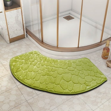 LACKUST Memory Foam Bathroom Rugs - Embossed Water-Absorbent Non-Slip Thick Soft and Comfortable Bath Mats and Rug Clearance,39.3x11.8in,Green