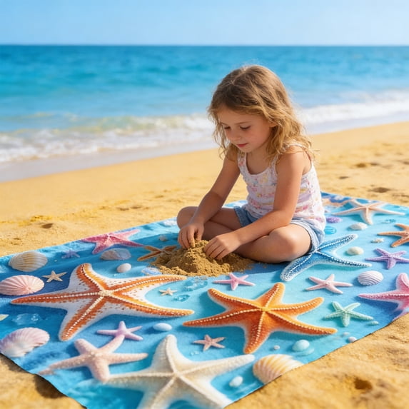LACKUST Microfiber Beach Towel Ocean Theme Quick Dry Lightweight Large Travel Towel for Summer Beach Vacation 70x140cm