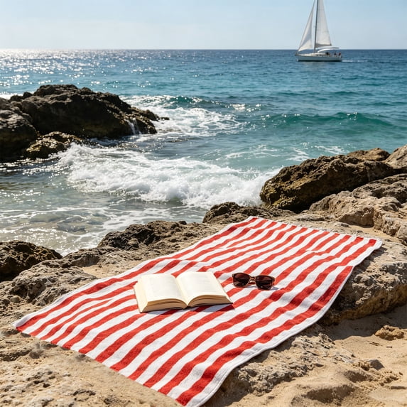 LACKUST Microfiber Beach Towel, Quick Dry Sand Free Lightweight Travel Towel, Super Absorbent Compact Towel for Pool Camping Gym Bath