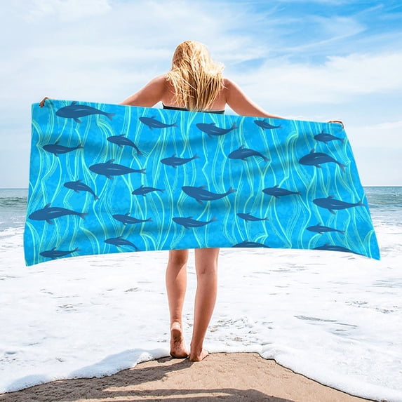LACKUST Microfiber Beach Towels 2-Pack - Oversized Quick Dry Sand Resistant Towels for Adults & Kids, Perfect for Vacation & Camping, 150×75cm