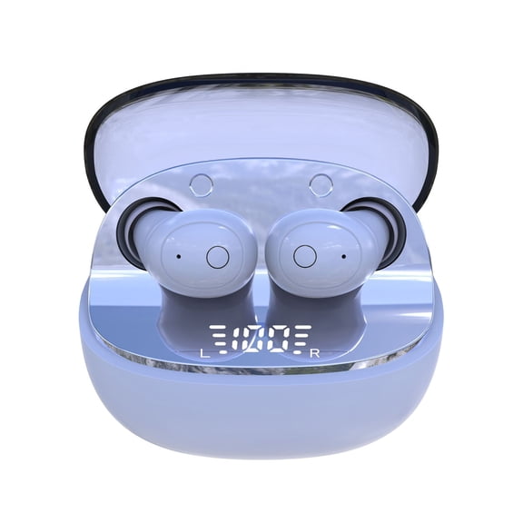 LACKUST Mini True Wireless Earbuds, Bluetooth 5.4 with ANC, IPX5 Waterproof, Digital Display Charging Case, Type-C Fast Charging, Low Latency - Blue