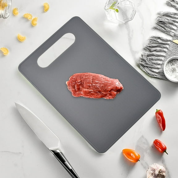 LACKUST Multifunctional Double-Sided Cutting Board,Cutting Boards for Kitchen Clearance,Fast Defrosting Aluminum Alloy with Knife Sharpener,Gray