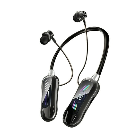 LACKUST Neckband Bluetooth 5.4 Headphones with 60-Hour Playtime, LED Digital Display, Active Noise Cancellation, Magnetic Earbuds - Lightweight for Sport & Daily Use