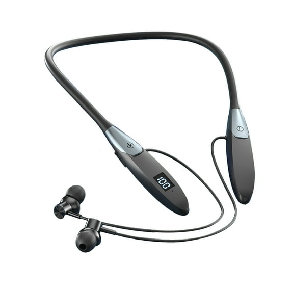 LACKUST Neckband Sports Earbuds, Bluetooth 5.3, 400mAh Long Battery Life, Low Latency, Magnetic, Surround Sound, Type-C Charging - Black