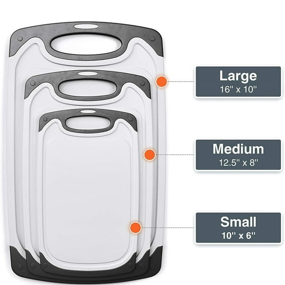 LACKUST Non-slip Rubber-plastic Cutting Board Set,Cutting Boards for Kitchen Clearance,3-piece Kitchen Plastic Cutting Board,Multicolor