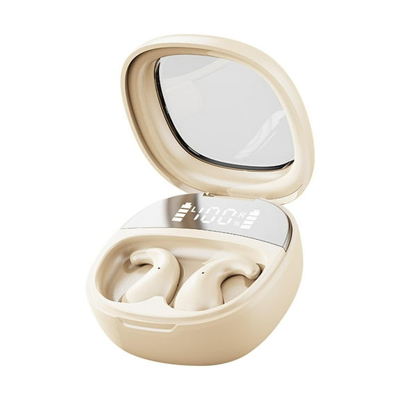 LACKUST Nude Beige Invisible Sleep Earbuds for Side Sleepers - True Wireless with LED Display, Bluetooth 5.0, 24H Playtime, Ultra-Compact for iPhone Android