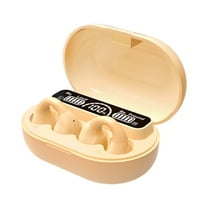 LACKUST Open-Ear Bluetooth 5.3 Earbuds with Ear Hooks - 40dB ANC, 10mm Drivers, Secure Fit for Workout/Running, HIFI Sound, Beige