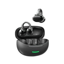 LACKUST Open Ear Clip-On True Wireless Earbuds, Bluetooth 5.4, Low Latency, Dual Mic Noise Cancelling, Long Battery Life - Comfortable for Running, Workout - Black