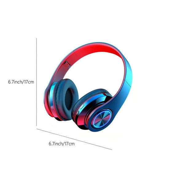 LACKUST Over-Ear Wireless Bluetooth 5.3 Headphones with LED Lights, Foldable Stereo, Multi-Mode (AUX/TF Card), 7-Hour Playtime
