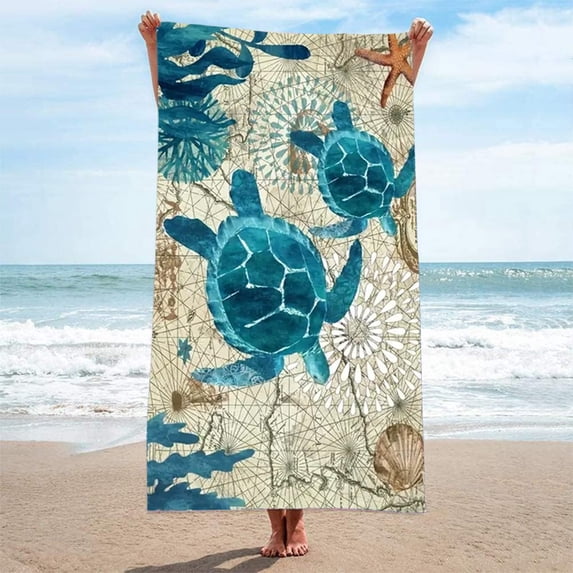 LACKUST Oversized Microfiber Beach Towel Double Sided Velour Quick Dry Sand Free Large Lightweight Soft Absorbent for Travel Pool Swimming