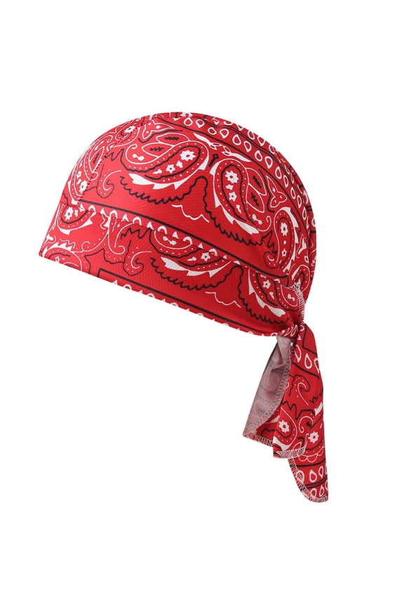Paisley Bandana Beanie Skull Cap Do Rag Tie Back Head Wrap for Men Women Unisex Breathable Mesh Cycling Summer Free Size