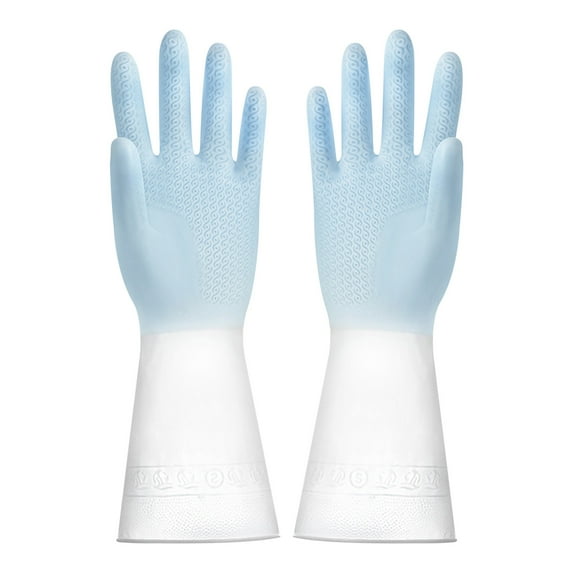 LACKUST Plastic and Rubber Latex Gloves for Housework,Kitchen Cleaning Gloves Clearance,Durable Dishwashing Gloves for Kitchen and Laundry,Blue