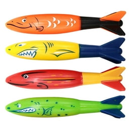 WtZbdo Novelty Place 4 Pack Torpedo Bandits Diving Toy Rockets Swimming Pool Underwater Game for Kids and Adults Shark Design 4 Colors