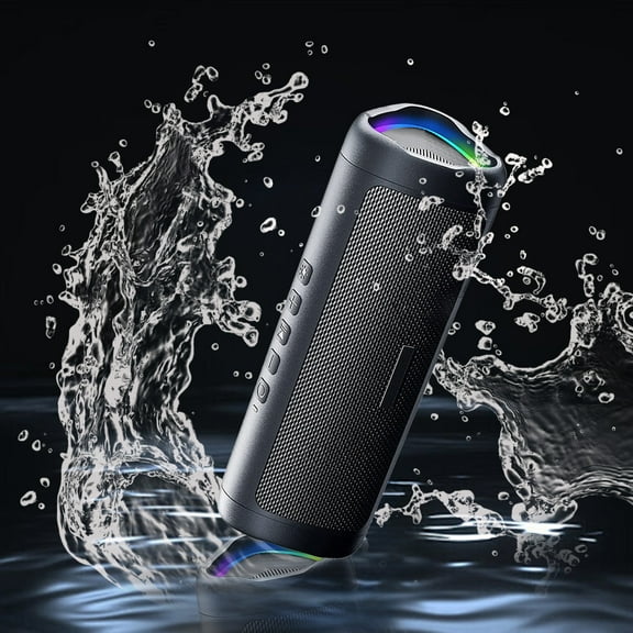 LACKUST Portable Bluetooth 5.3 Speaker with RGB Lights, IPX5 Waterproof, HD Call, 2500mAh Long Battery Life, 5W Dual Sound for Outdoor Party Camping