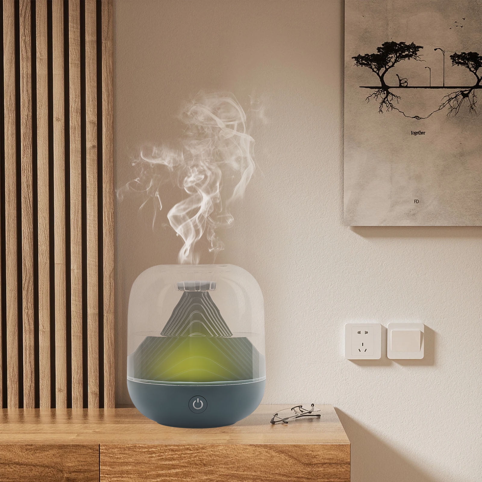 LACKUST Portable Mini Humidifiers for Bedroom,Personal Desktop Humidifier for Baby Travel Home School Office Winter Quiet Night Light 2 Mist Modes,Army Green