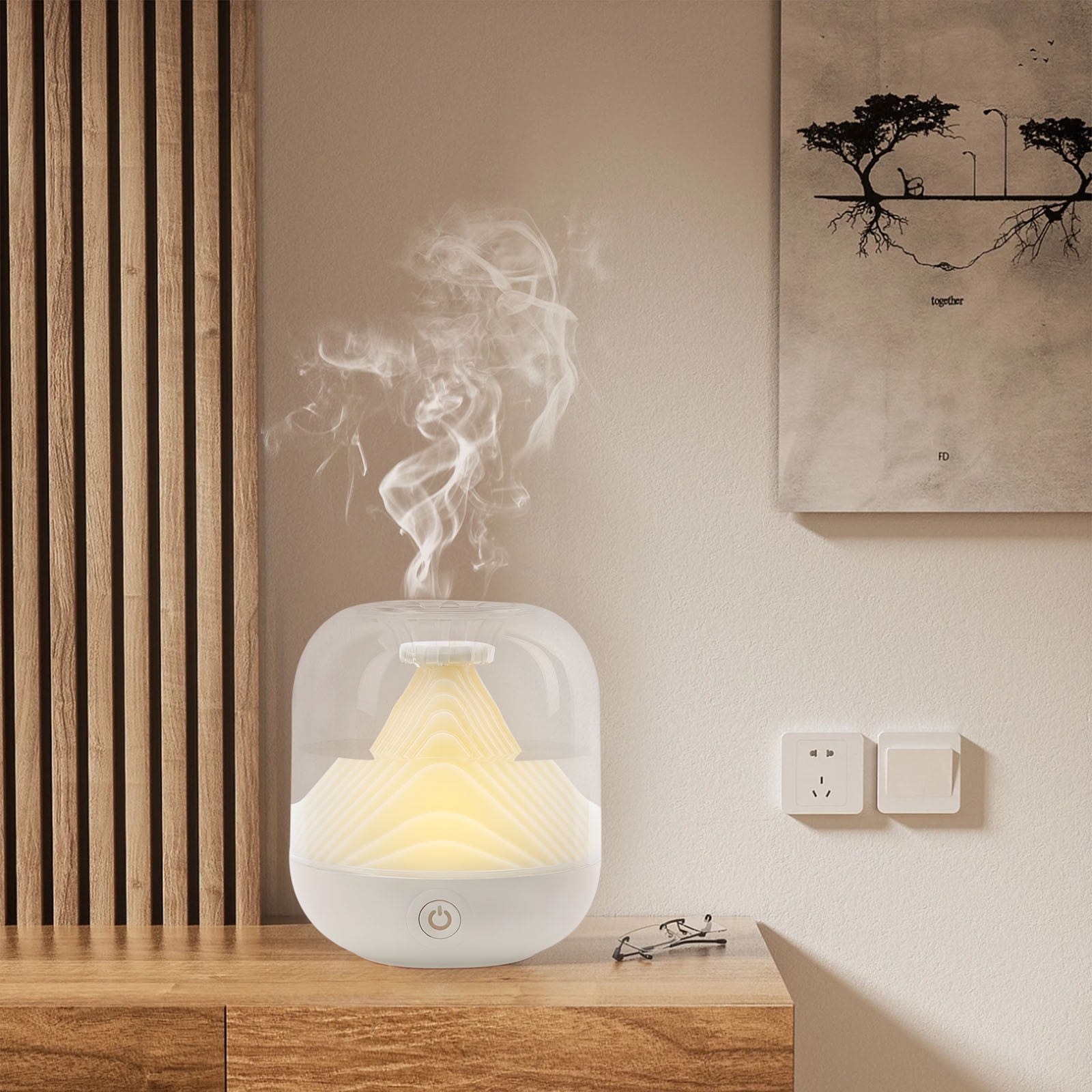 LACKUST Portable Mini Humidifiers for Bedroom,Personal Desktop Humidifier for Baby Travel Home School Office Winter Quiet Night Light 2 Mist Modes,White