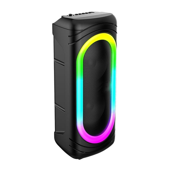LACKUST Portable RGB Bluetooth Speaker 5.2 - Low Latency Wireless Speaker with Long Battery Life, Room-Filling Sound for Gaming, Party - Black