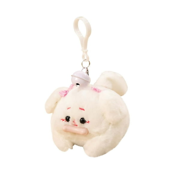 LACKUST Pull Rope Wagging Tail Keychain,Clearance Keychains Rings for Keys for Men Women for Car,Treasure Doll Dog Toy,B