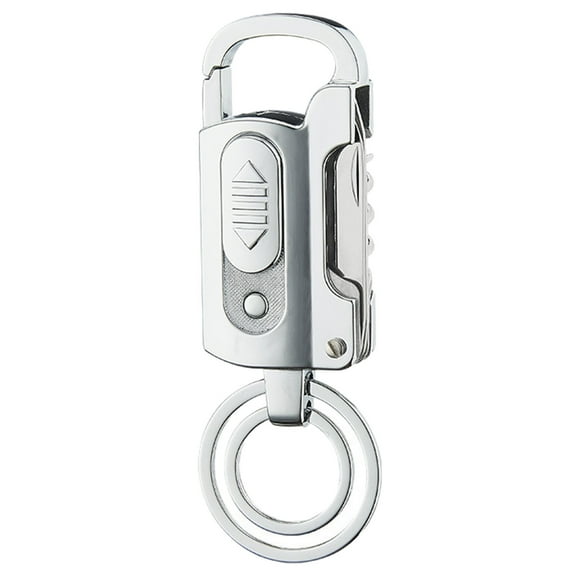 LACKUST Rechargeable LED Lighter Keychain,Clearance Keychains Rings for Keys for Men Women for Car,Transparent Design, Outdoor Windproof,Silver