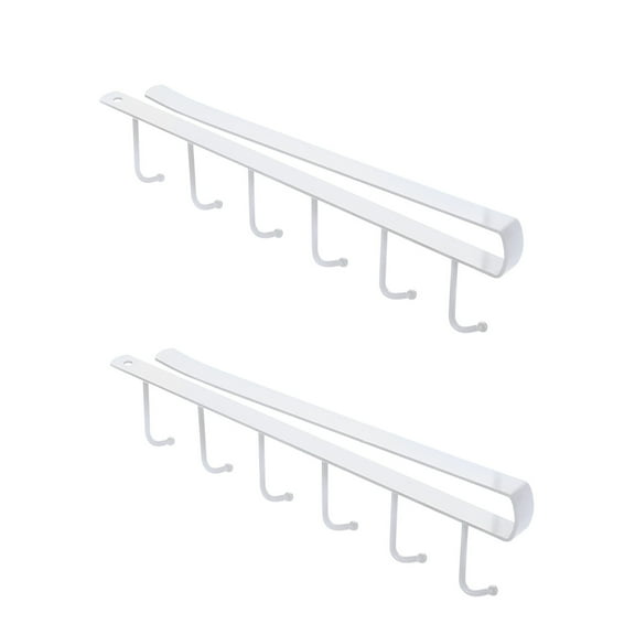 LACKUST Robe Hooks for Bathrooms,Under Cabinet Hanger Rack Kitchen Paper Roll Towel Hanger Rack Bathroom Organizer,White