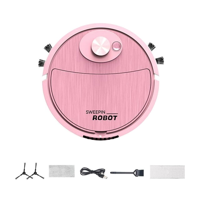 LACKUST Robot Mop,Sweeping Robot Mop Suction Intelligent Three-in-one Cleaning Machine Lazy Vacuum Cleaner Home Appliances,Pink