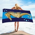 thumbnail image 1 of LACKUST Seahorse Beach Towel - Breathable Quick-Dry for Ocean Lovers, Beige, 1 of 7