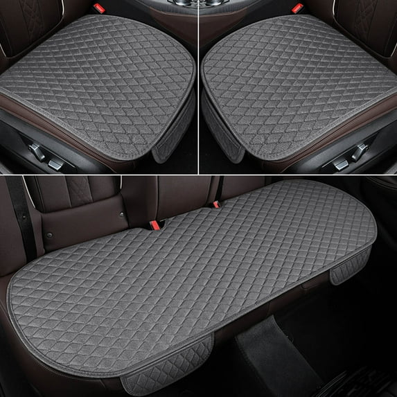 LACKUST Seat Cushion,3 Pcs Seat Cushion for Car Truck,Car Seat Cushion Pad for Front Seats Driving Back and Butt Pain,Gray