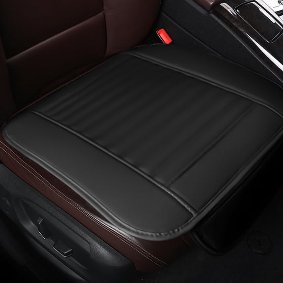 LACKUST Seat Cushion Clearance,Breathable Faux Leather Seat Cushion for Car Truck,Car Seat Cushion Pad for Front Seats Driving Back and Butt Pain,Black