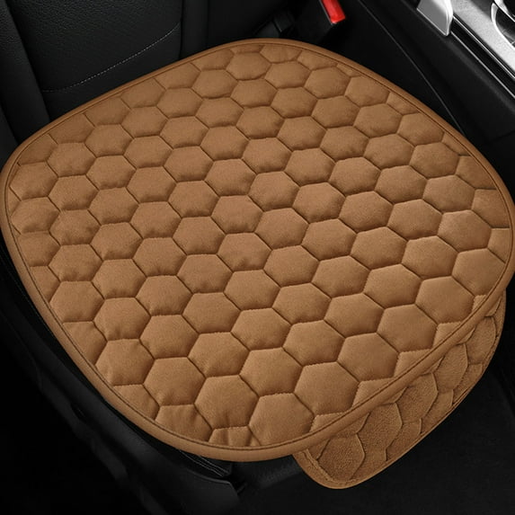 LACKUST Seat Cushion,Winter Warm Seat Cushion for Car Truck,Car Seat Cushion Pad for Front Seats Driving Back and Butt Pain,Brown