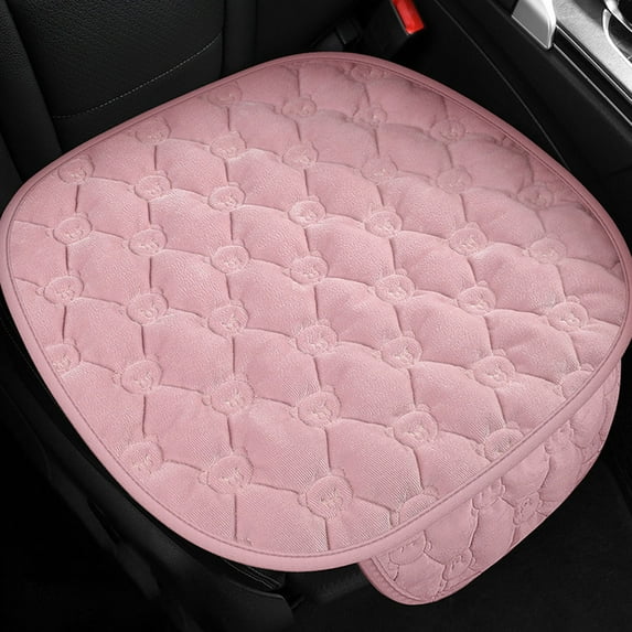 LACKUST Seat Cushion,Winter Warm Seat Cushion for Car Truck,Car Seat Cushion Pad for Front Seats Driving Back and Butt Pain,Pink