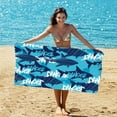 thumbnail image 1 of LACKUST Shark Pattern Beach Towel - 80x160cm Quick-Dry Unisex for Swimming & Fitness, 1 of 7