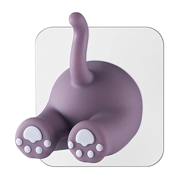 LACKUST Shower Hooks,Dog Tail Coat Hooks for Wall,Wall-Mounted Hat Hanger Hooks,Cute Towel Hooks for Bathroom,Decorative Dog Butt Wall Peg for Hanging,Bags,Key,Purse,Purple